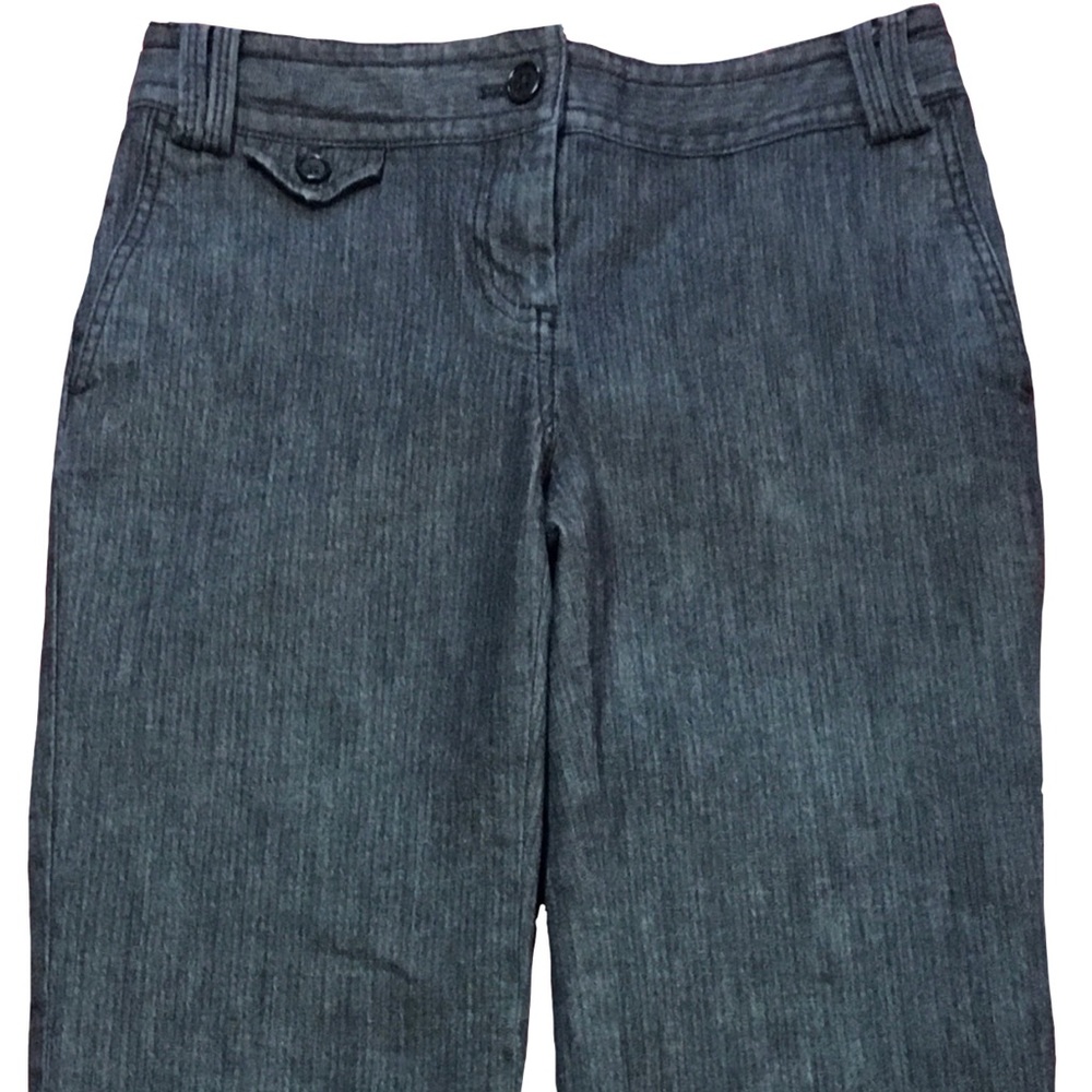 Talbots Signature Petite Trouser Jeans, Blue w/ Subtle Pinstripe, Sz 4P Like New - Picture 5 of 14